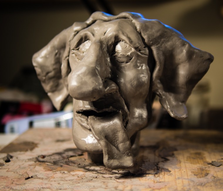 ceramic sculpture dogman