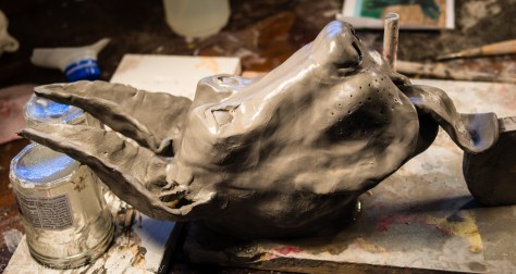 handbuilt ceramic dog sculpture - great dane 2