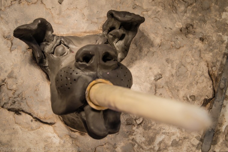 ceramic dog with a job