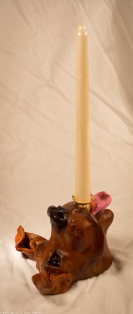 ceramic dog sculpture - candle holder 1