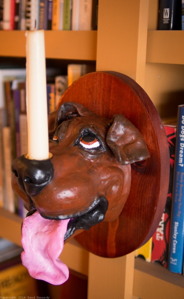 dog candle sconce - brown dog 1