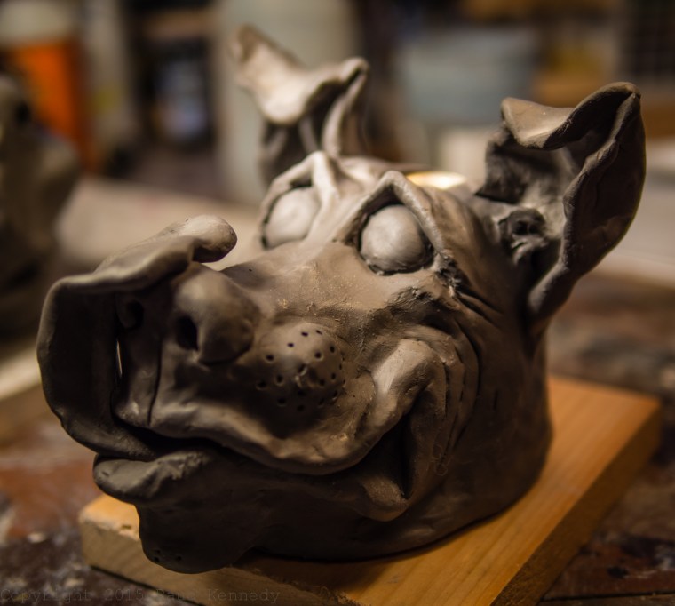 ceramic dog dandle holder 1