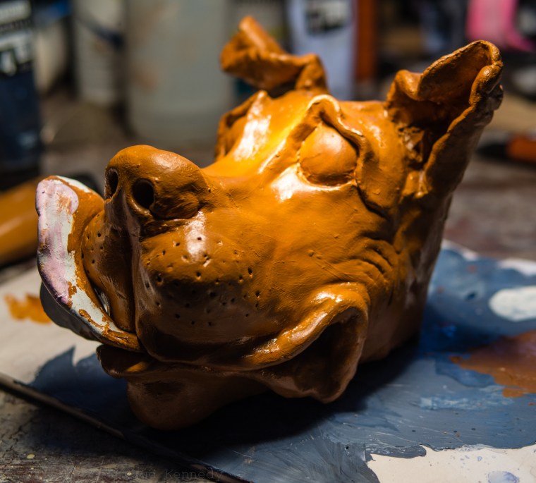 ceramic chocolate dog
