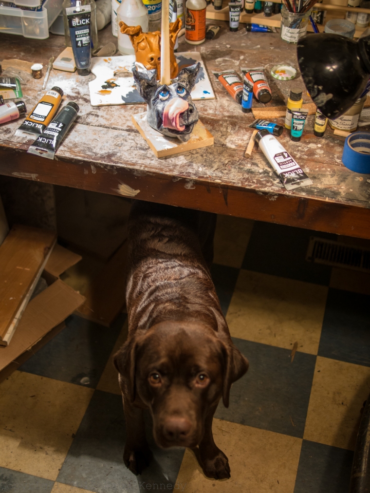 ceramic dog candle holder - supervisor
